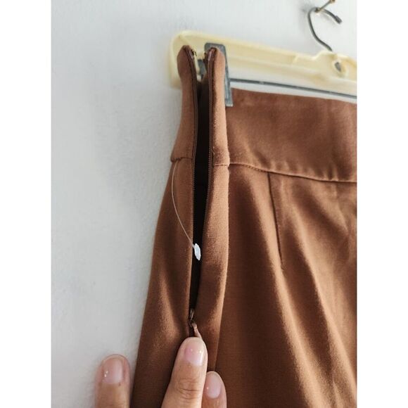 T by Tahari Women Camel Brown Straight Leg Midrise Dress Pants size 12 - Picture 5 of 9